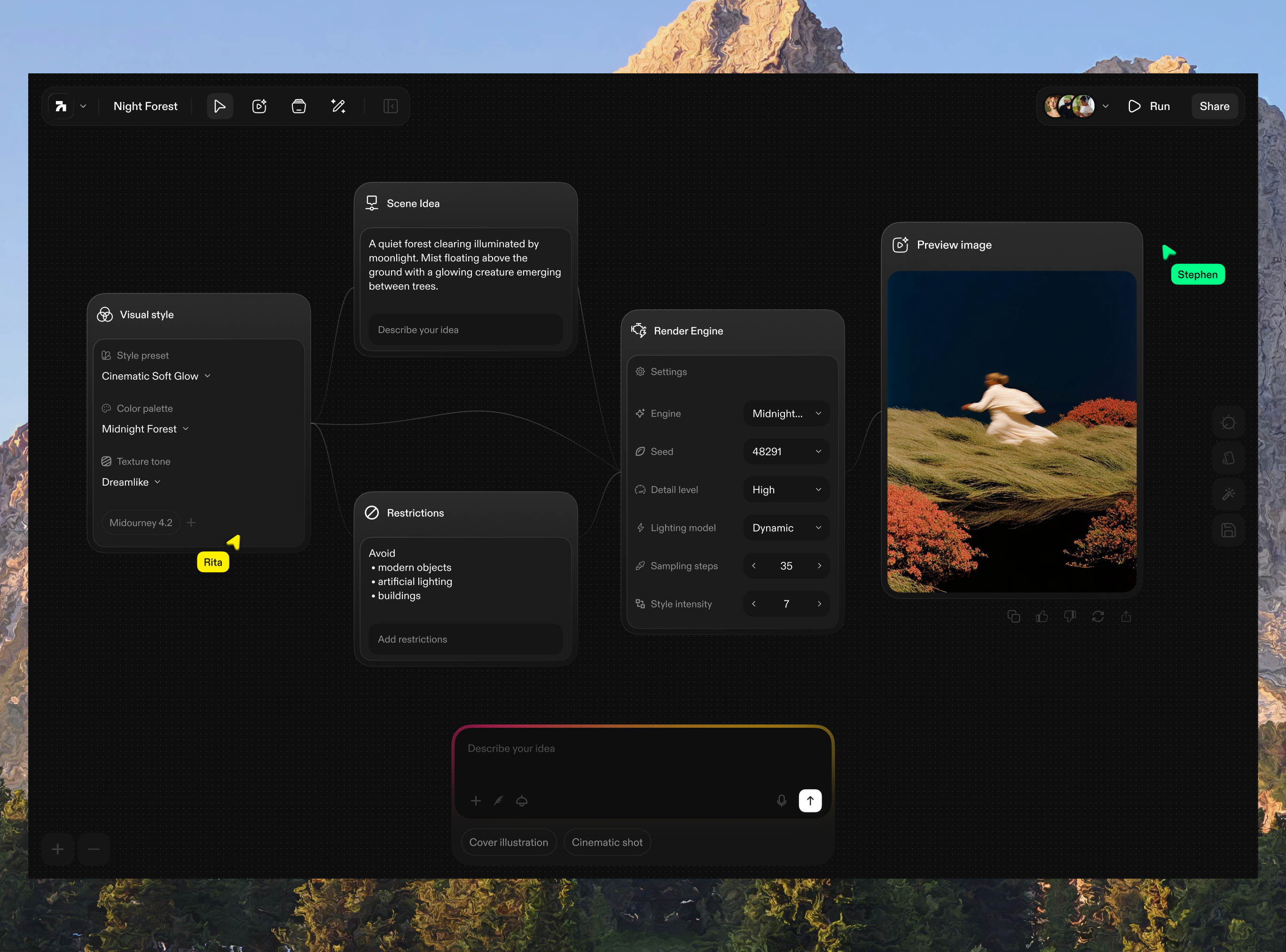 AI Image Generation Node Dashboard. ai ai node dashboard design clean clean dashboard dashboard design design minimal startup tech ui ui design