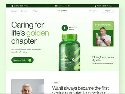 Medicine Supplement Website Design app design healthcare website landing page medical care medical supplement website medical website deisgn medicine website nutrition website pharmacy pharmacy website product product design service supplement website ui ux vitamin website