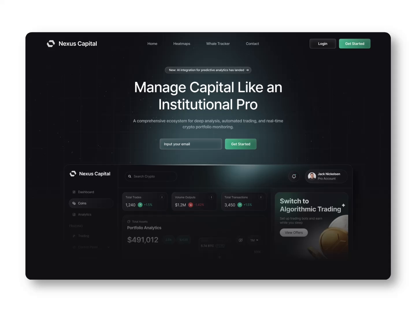 Crypto Trading Landing Page UI Design