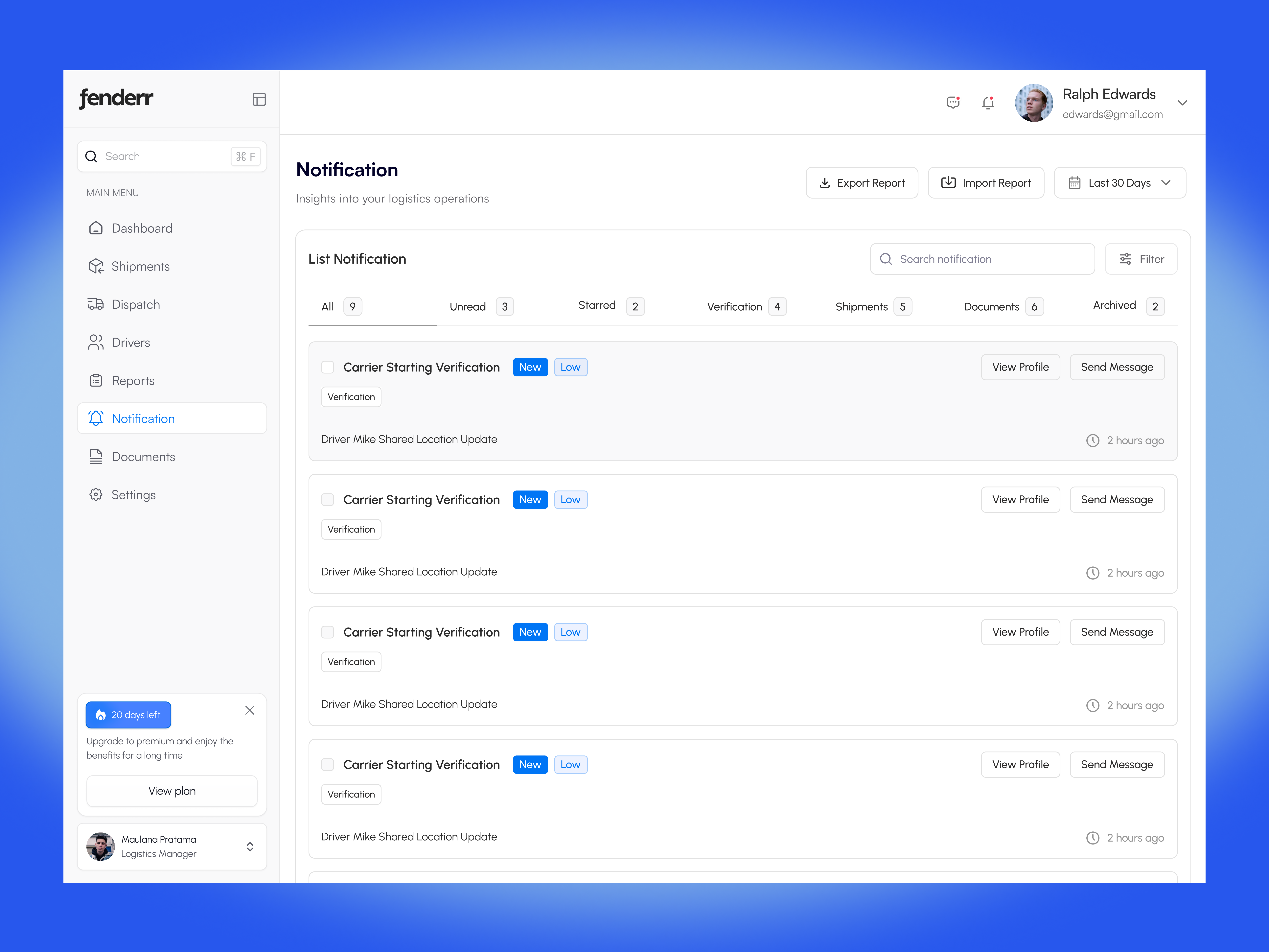 Logistic Dashboard logistics dashboard logistics dashboard design logistics dashboard platform logistics dashboard ui logistics dashboard ux logistics saas dashboard shipment management dashboard web design