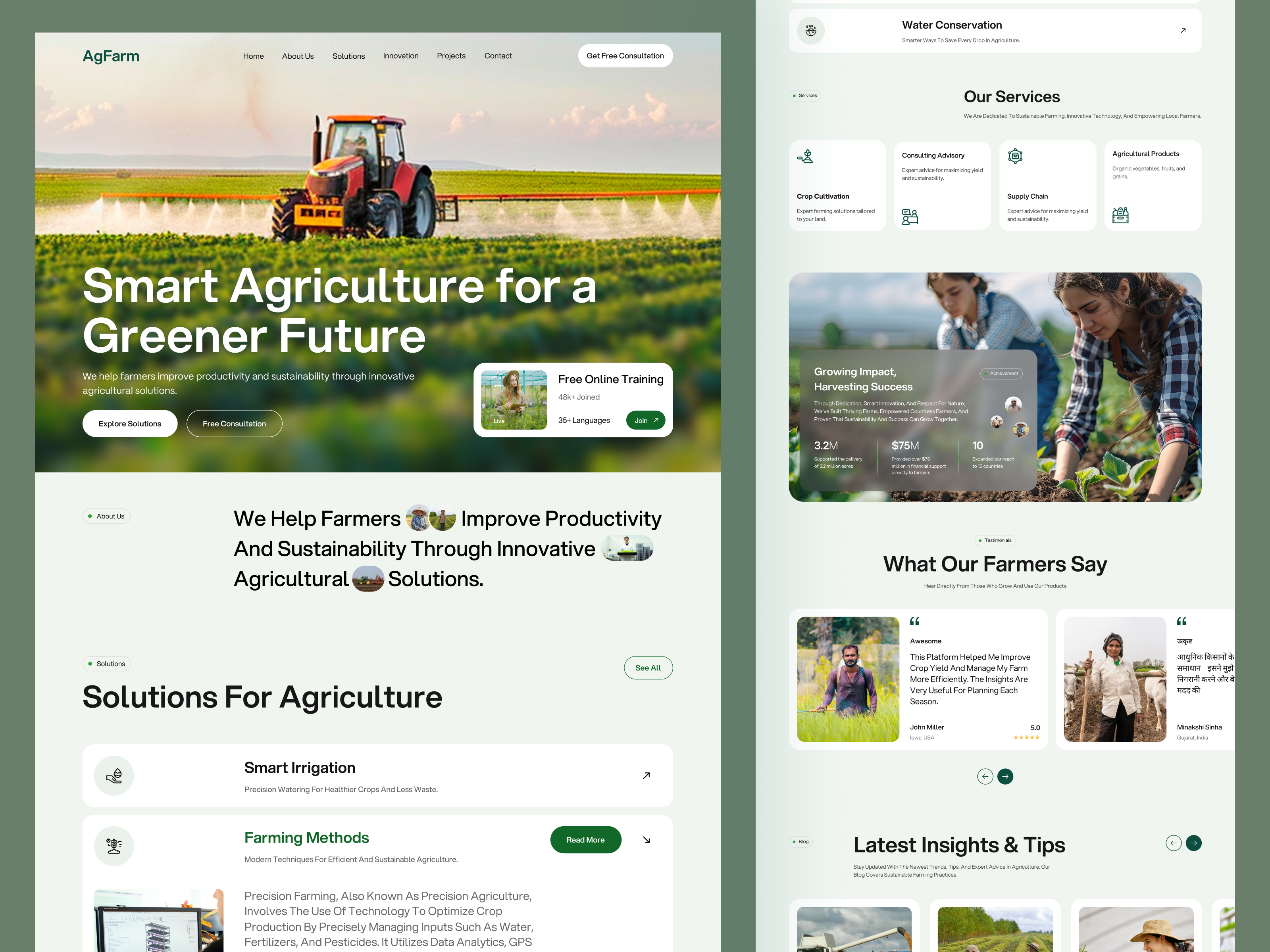 Smart Farming & Agriculture Website agriculture agriculture website agritech platform beb farm landing page farm website saas saas website smart farming ui ux web design website website design