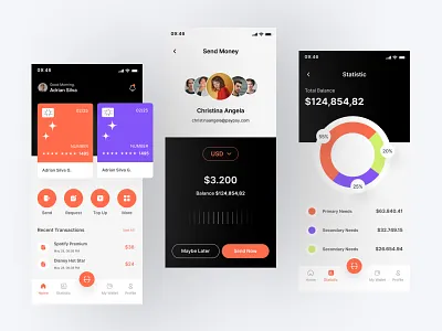 Manyar - Finance Mobile App bank brand card clean color colorful credit design dollar finance illustration interface minimal money neat sendmoney trend ui ui design ui ux