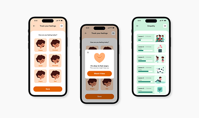 Categories - App for Kids | UX/UI Design app colors design emotions empathy illustration kids mobile mobile app ui user interface user research users ux
