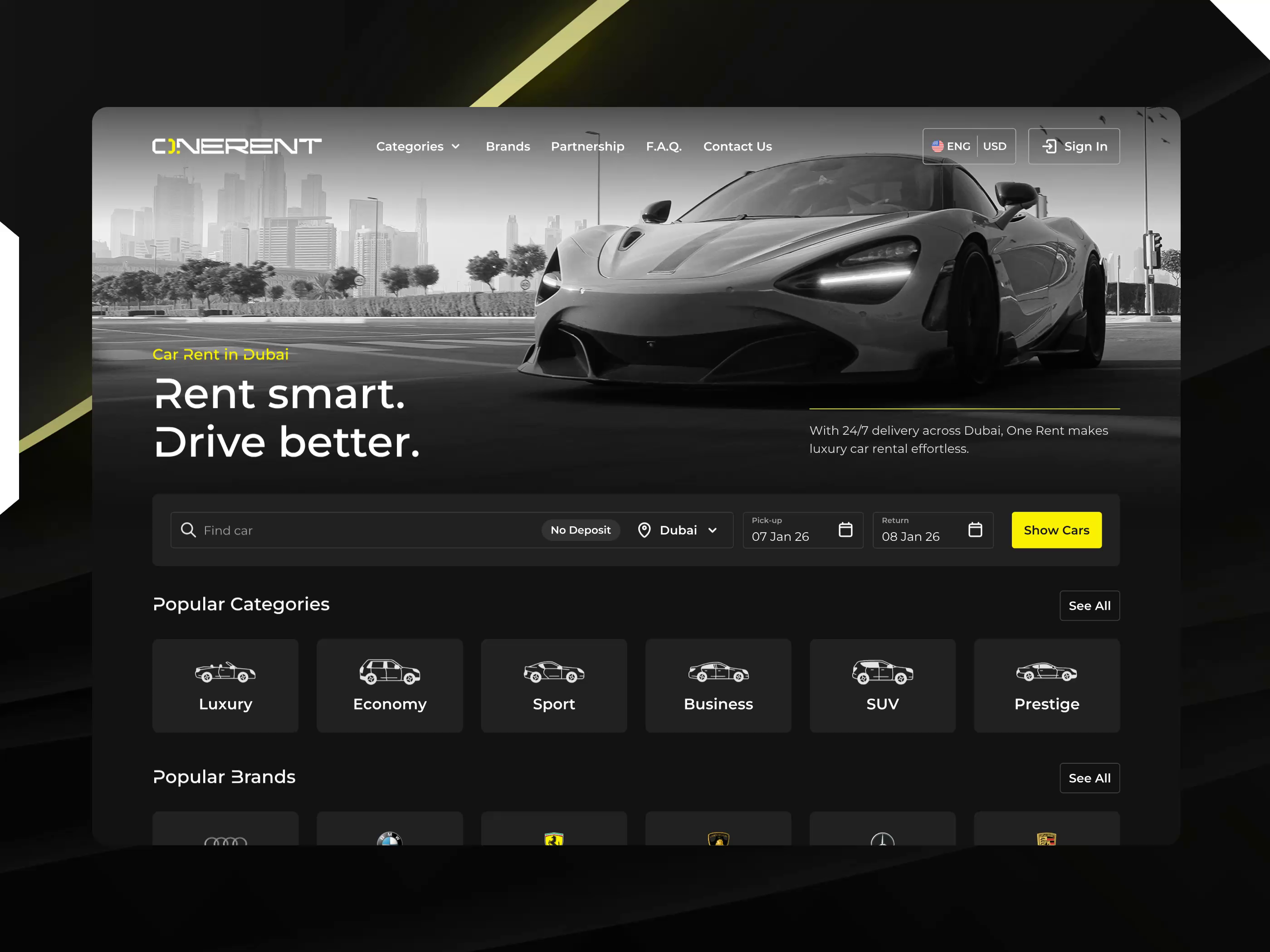 OneRent — Car Rental Website