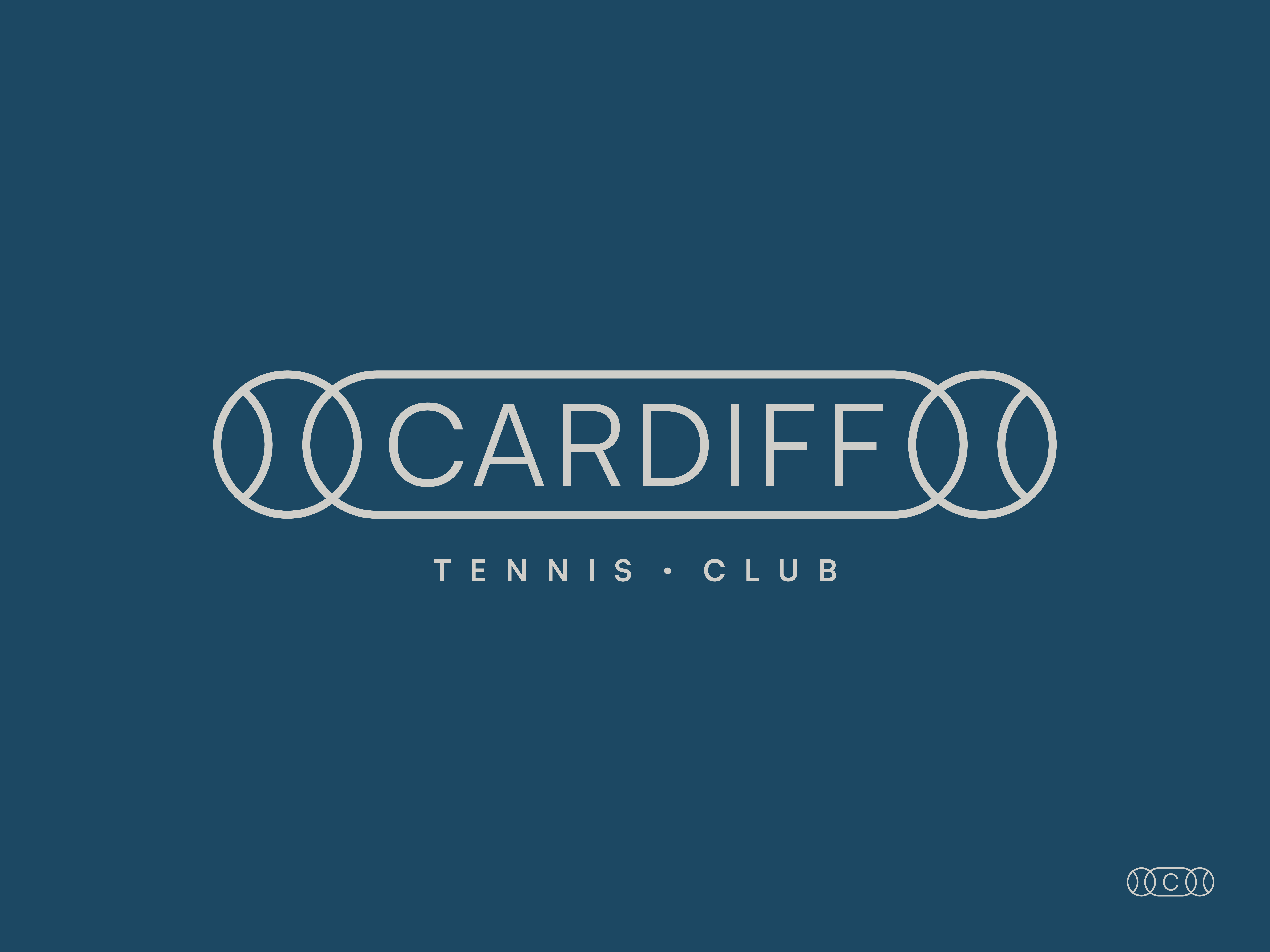 Cardiff Tennis Club Logo Concept ball logo brand design brand identity branding cardiff logo geometric logo lettermark logo minimalist logo monogram sport logo tennis club logo tennis logo type typography visual identity