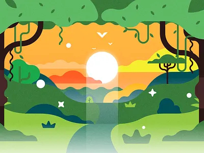 Sunset -01 africa animation environment gradient landscape motion design styleframe sun sunset vector