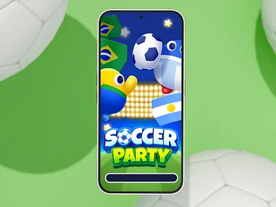 Soccer Party Splash Screen animation app app design design game ui interface mobile mobile game screen soccer splash sports sports game ui ux