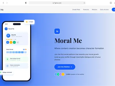 Moral Me Redesign casestudie design designprocess figma productdesign redesign ui unsolicited ux webdesign