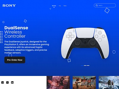 Controller - Landing Page blue controller landing page ui
