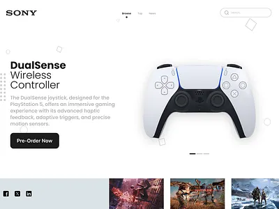 Controller - Landing Page [Light] controller design gaming landing page ui