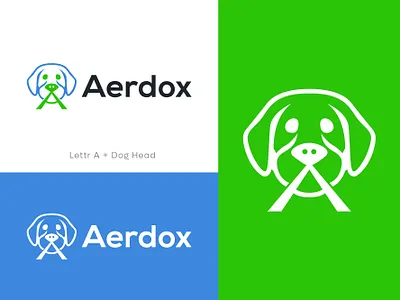 Minimal dog face letter A logo design a animal brand creative design dog emblem face head icon illustration letter lineart logo minimal outline pet silhouette symbol vector