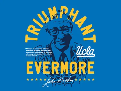 Coach Wooden basketball coach college illustration portrait ucla