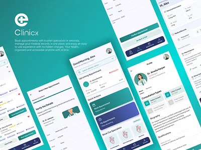 eClinix - HealthCare App UI UX Design app for clinic app for doctors clinic ui design doctors app doctors appointment app design healthcare app design healthcare mobile app heathcare app medical app medical app design mobile app design modern healthcare design modern mobile app online appointment booking app online meetup with doctores ui ux for healthcare ui ux for medical virtual clinic app design