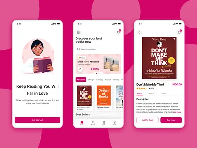 BookHub Mobile App UI branding design graphic design illustration logo typography ui ux vector website