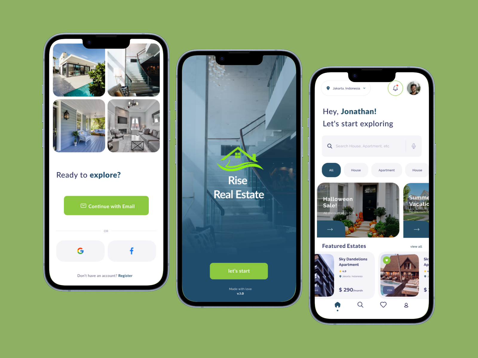 Rise Real Estate – Mobile App UI 🏡 appdesign dribbble figma interfacedesign mobileapp productdesign realestate ui uidesign uiux ux