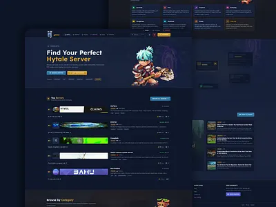HytaleGlobal - Hytale Server Listing Platform ai dark theme dashboard development discord full stack gaming hytale modern design next.js oauth postgresql react responsive design seo server list ui design ux design web design website