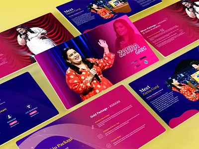 Zarna Garg | Comedian Tour Pitch Deck Presentation adobe photoshop business comedy comedy deck creative presentation design gradient graphic design inspiration pitch deck pitch deck design pitch deck presentation powerpoint powerpoint presentation reality show slides tv tv show typography vector