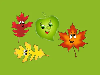 Leaves Emoji banner business logo design graphic design illustration poster sticker