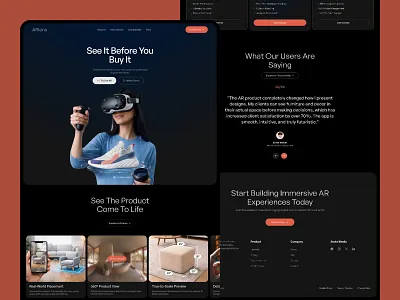 Website for an AR Product - ARLens ar design homepage interface landing page network photo platform product design social startup technology ui ux web web ui website