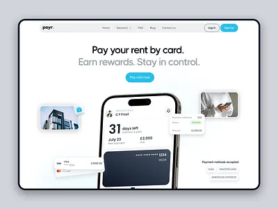 Payr - Rent Payment Website credit card payment app finance app ui fintech landing page fintech product design fintech ui design fintech website mobile app website mobile fintech app modern website design payment app ui payment platform design product landing page rent payment app saas landing page saas product design saas website design startup website tech startup website ux ui website web app landing page