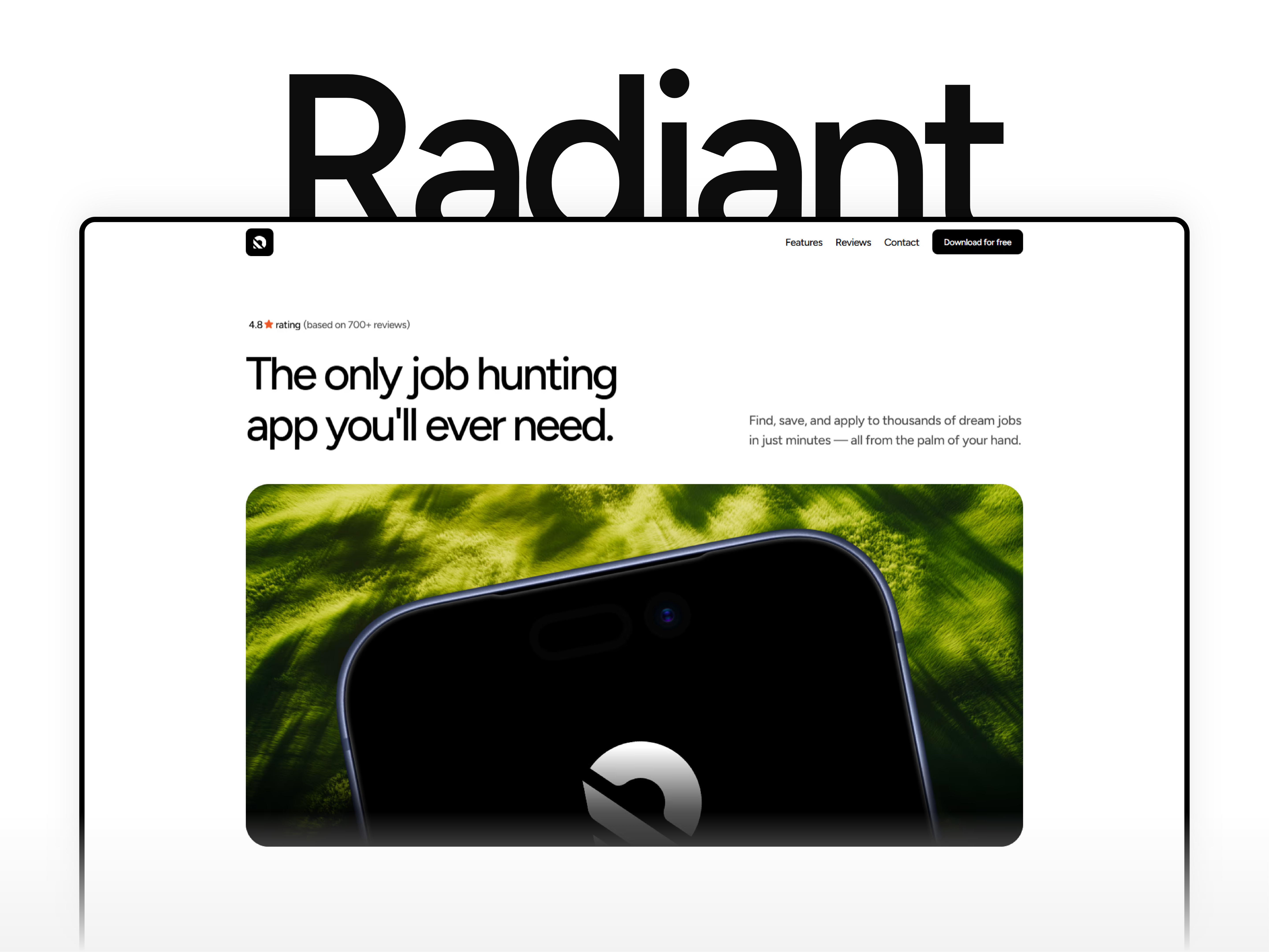 Radiant - Mobile App Landing Page