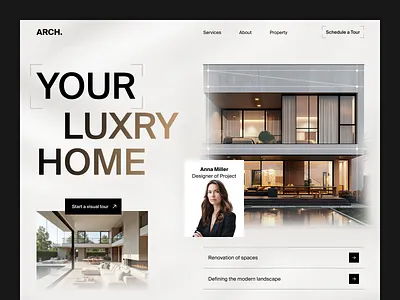 ARCH. — Luxury Architecture Studio Website architecture design interior design minimal real estate ui uiux ux web web design website
