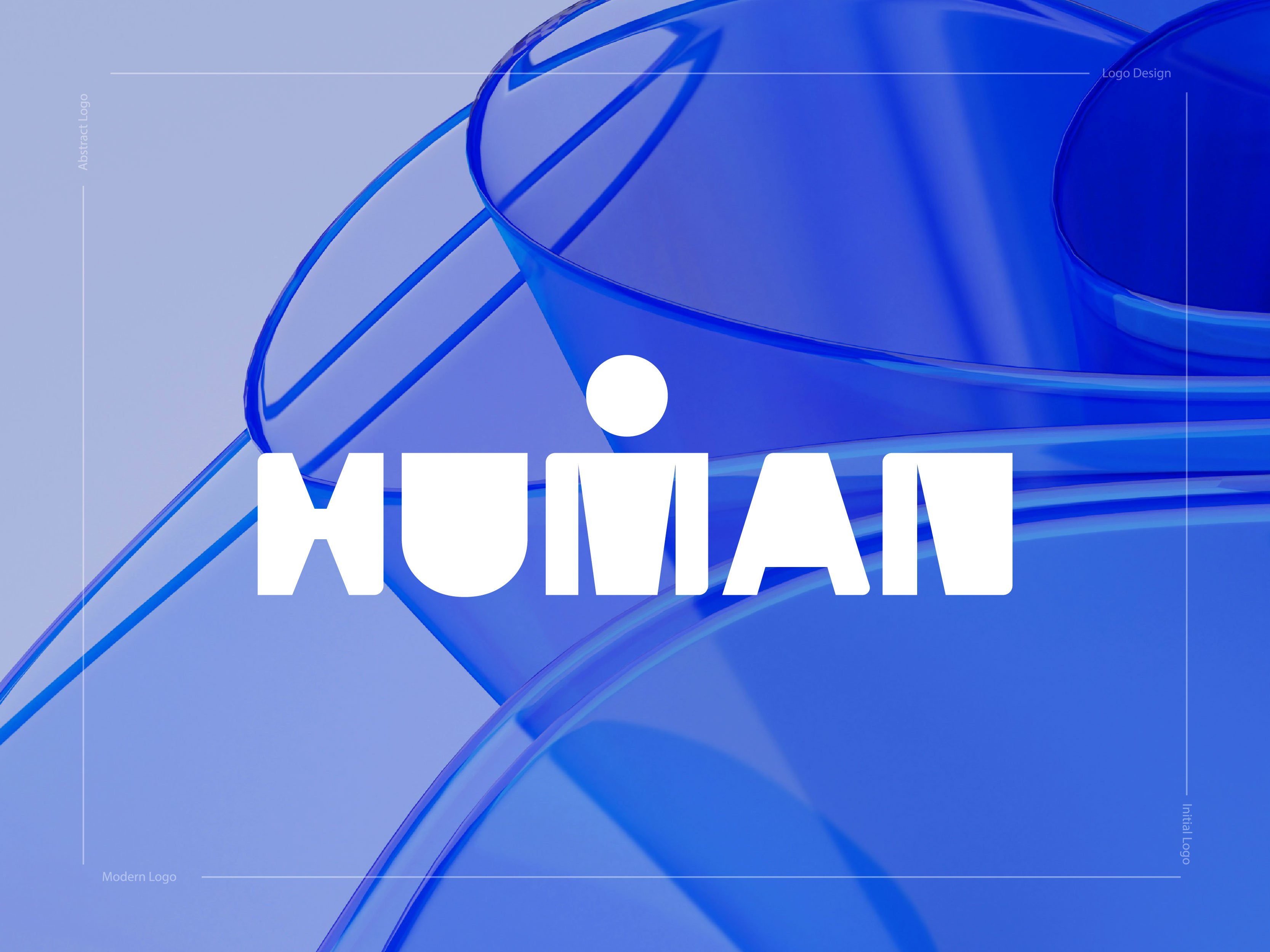 Human wordmark logo design, Custom letter logo