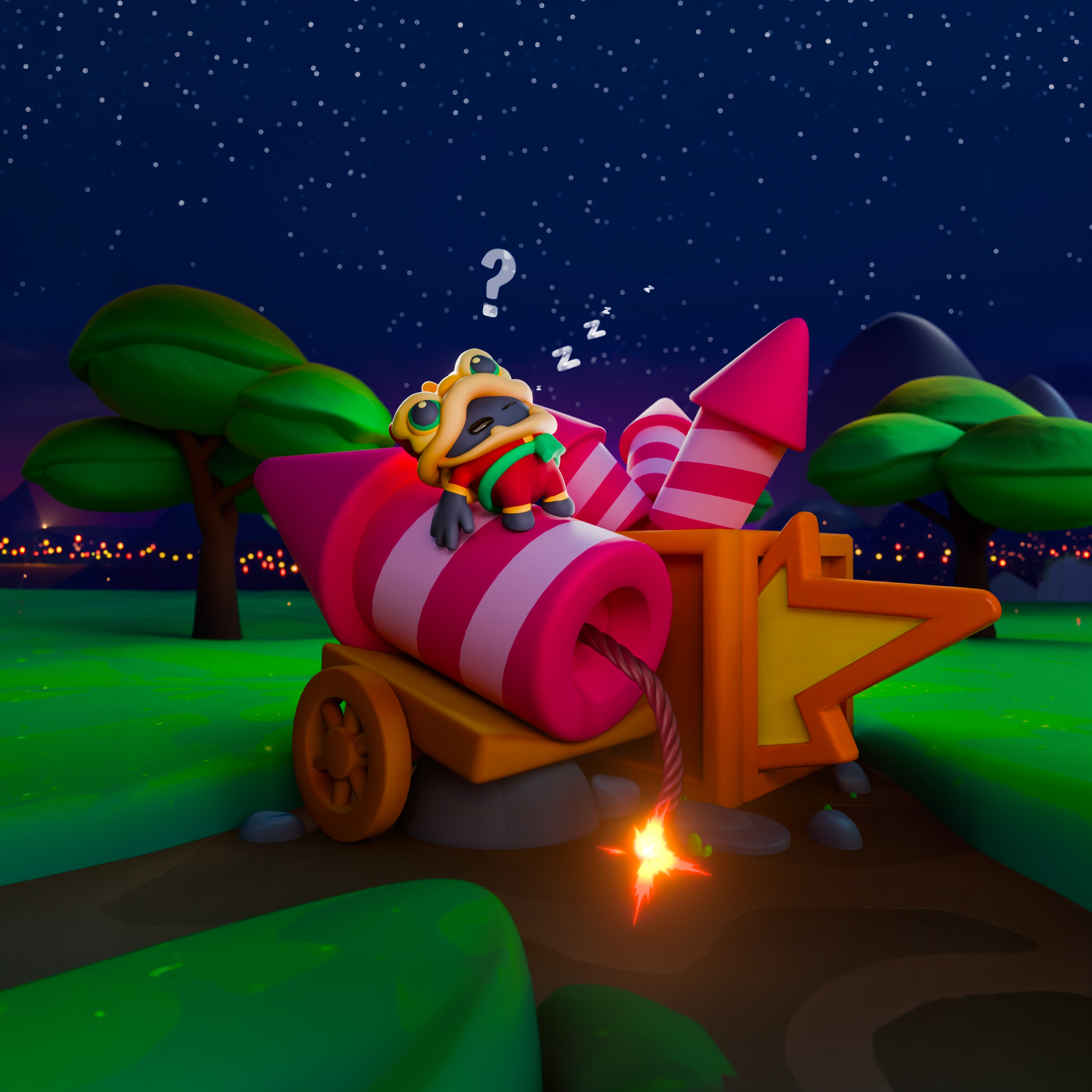 Pocket Champs Lunar New Year Trailer 3d 3d character b3d blender blender3d