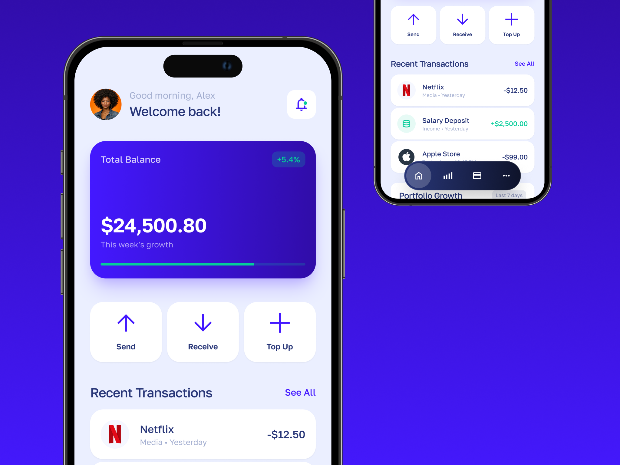 Modern Fintech App Dashboard — Clean & Minimal UI