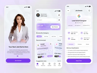 Smart Recruitment & Hiring Mobile App appdesign appinterface cleanui creativedesign employment hiring jobfinder minimal design mobile app mobileapp mobileappdesign moderndesign product design recruitment saas search techplatform uidesign uiux uxdesign