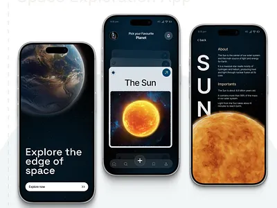 Space Exploration App UI Design advance app app design figma graphic design mobile ui modern ui product design space app space modern ui space ui ui ui design ux design