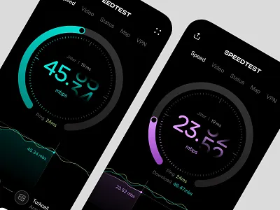 SPEEDTEST app design minimal
