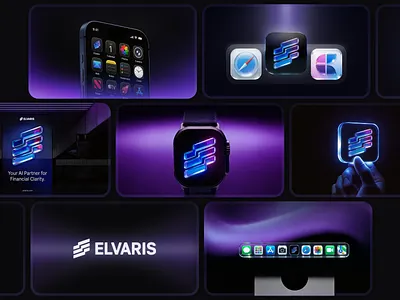 Elvaris - Futuristic Fintech Brand Identity 3d branding 3d logo design ai fintech app icon design brand identity design digital branding fintech branding fintech logo futuristic branding glassmorphism design innovation branding luxury tech branding modern logo design neon gradient design product branding startup branding tech brand identity technology branding ui branding visual identity design