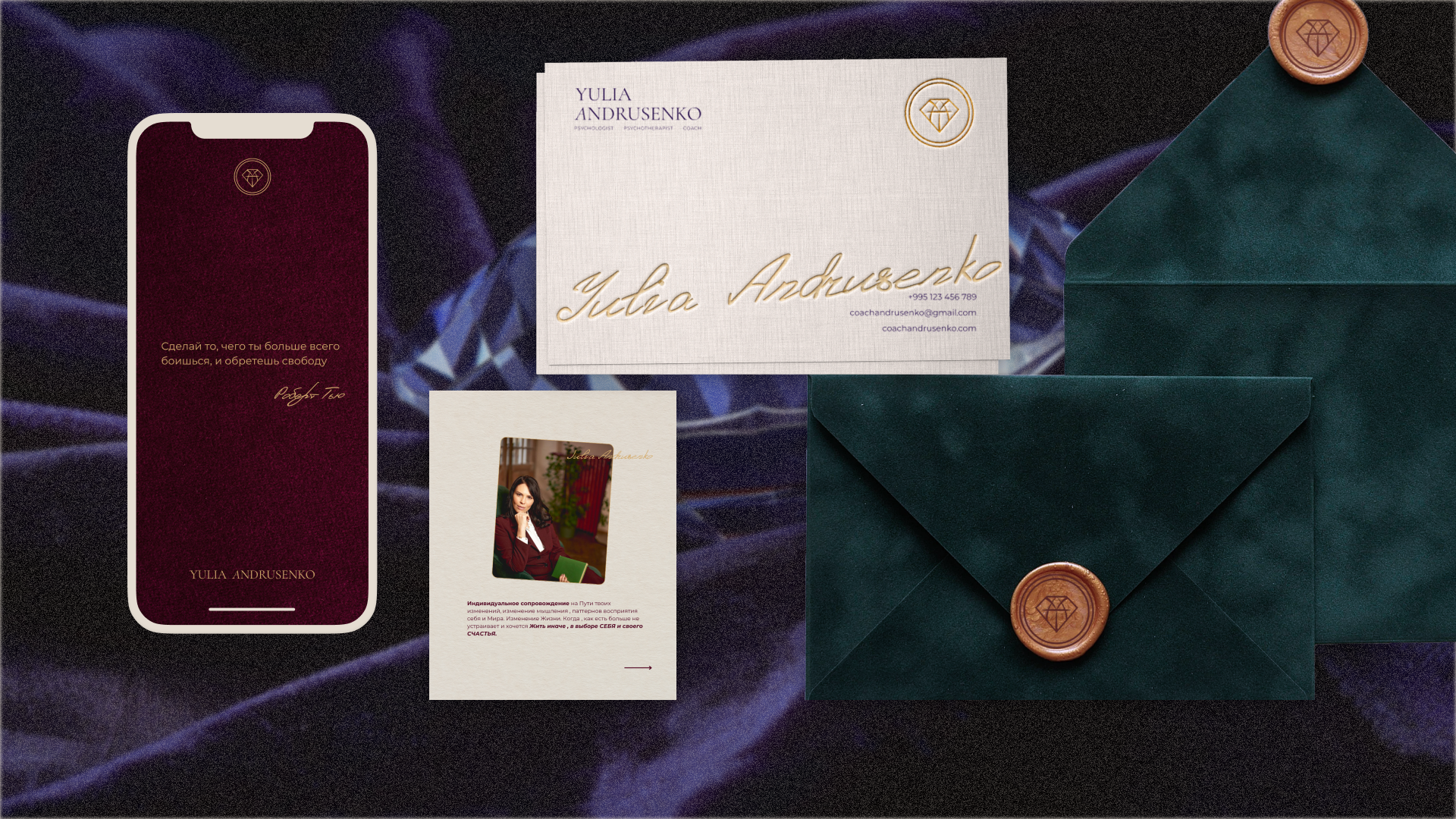 Visual identity, socialmedia design and website for psychologist