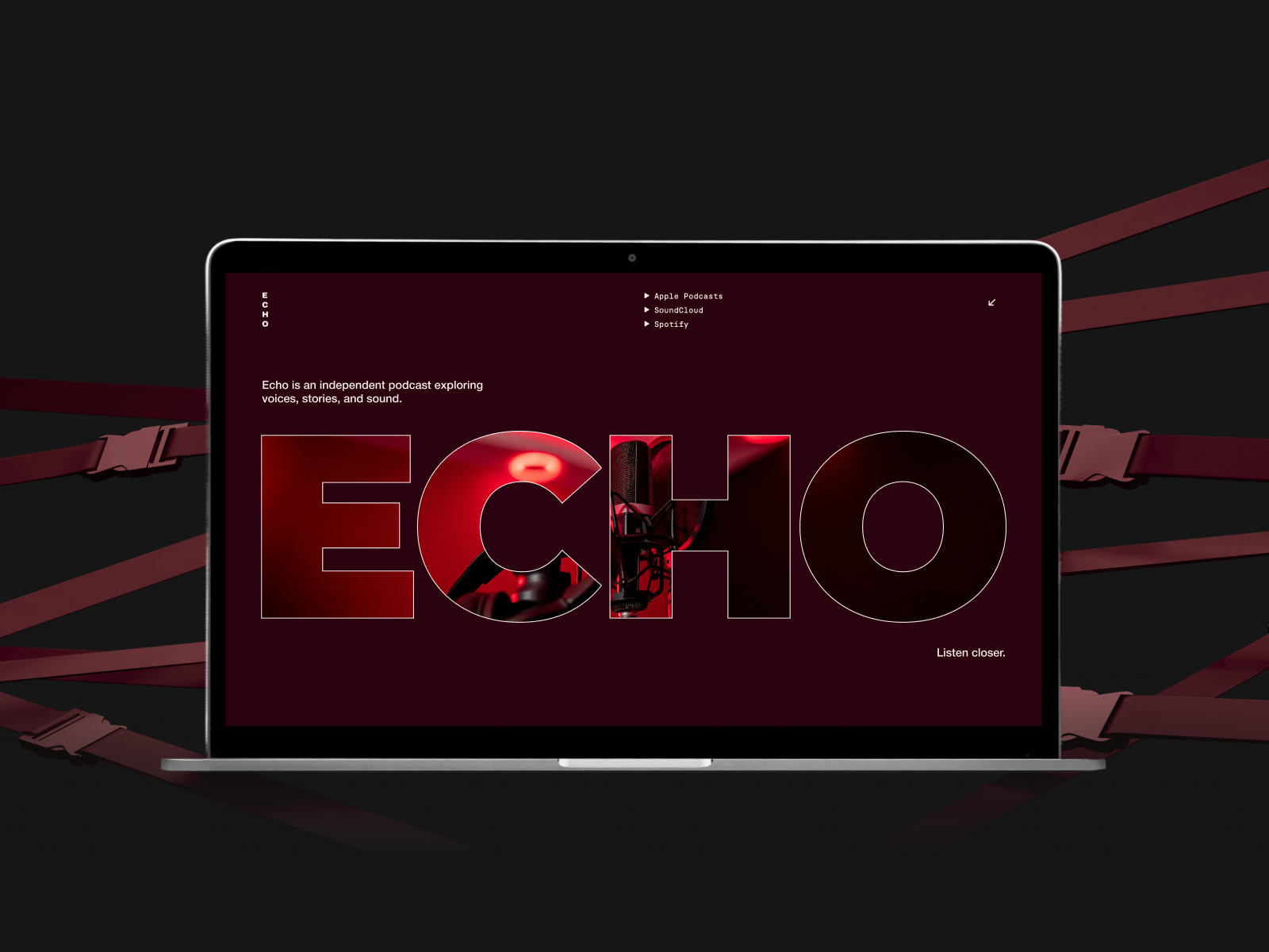 ECHO — Podcast Website — Web & Brand Design Concept branding figma ui design web design