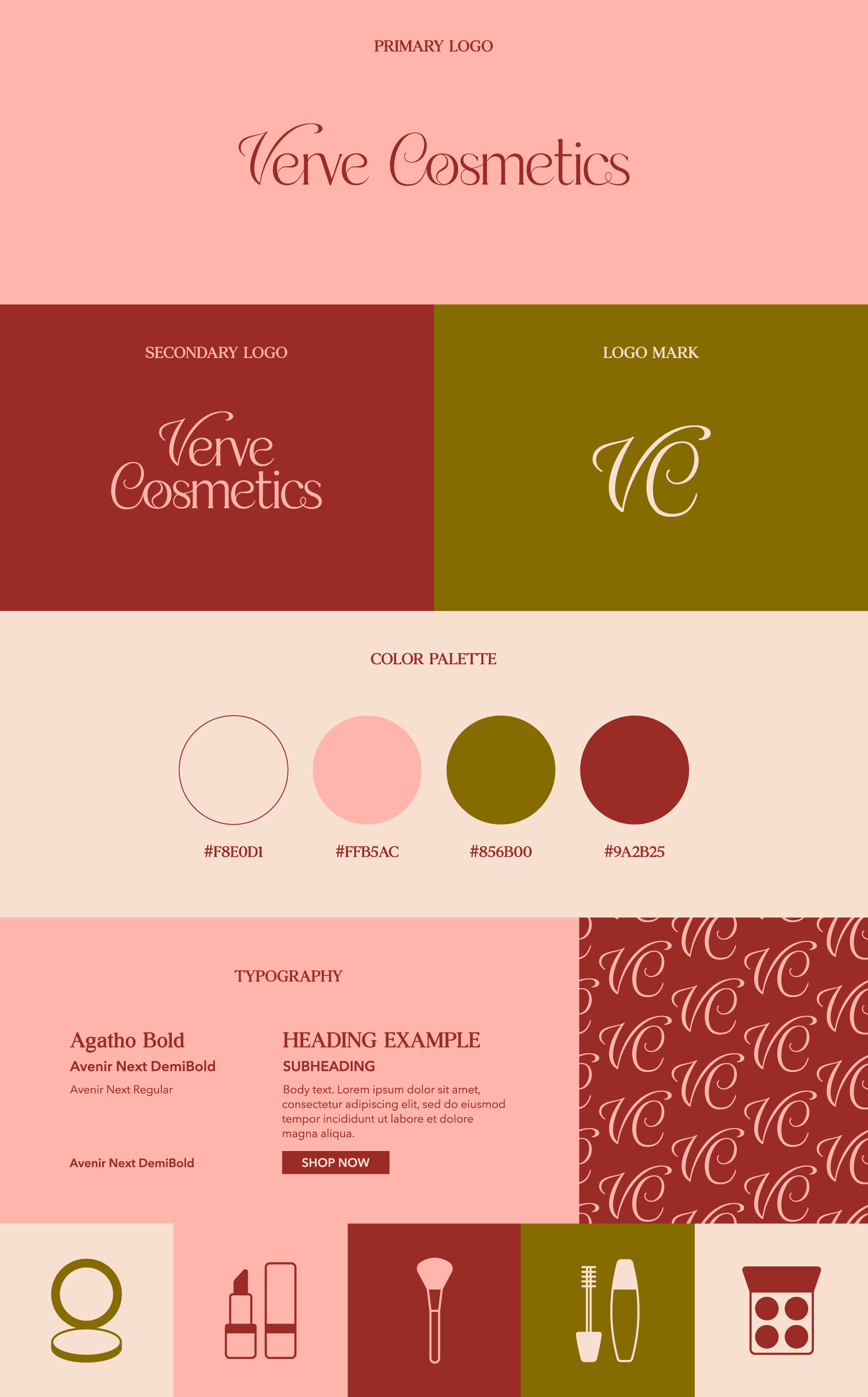 Cosmetic beauty branding, logo design, elegant VC monogram beauty brand design brand designer brand identity branding cosmetics elegant graphic design graphic designer green logo logo design logo designer logomark logotype pink red vc logo