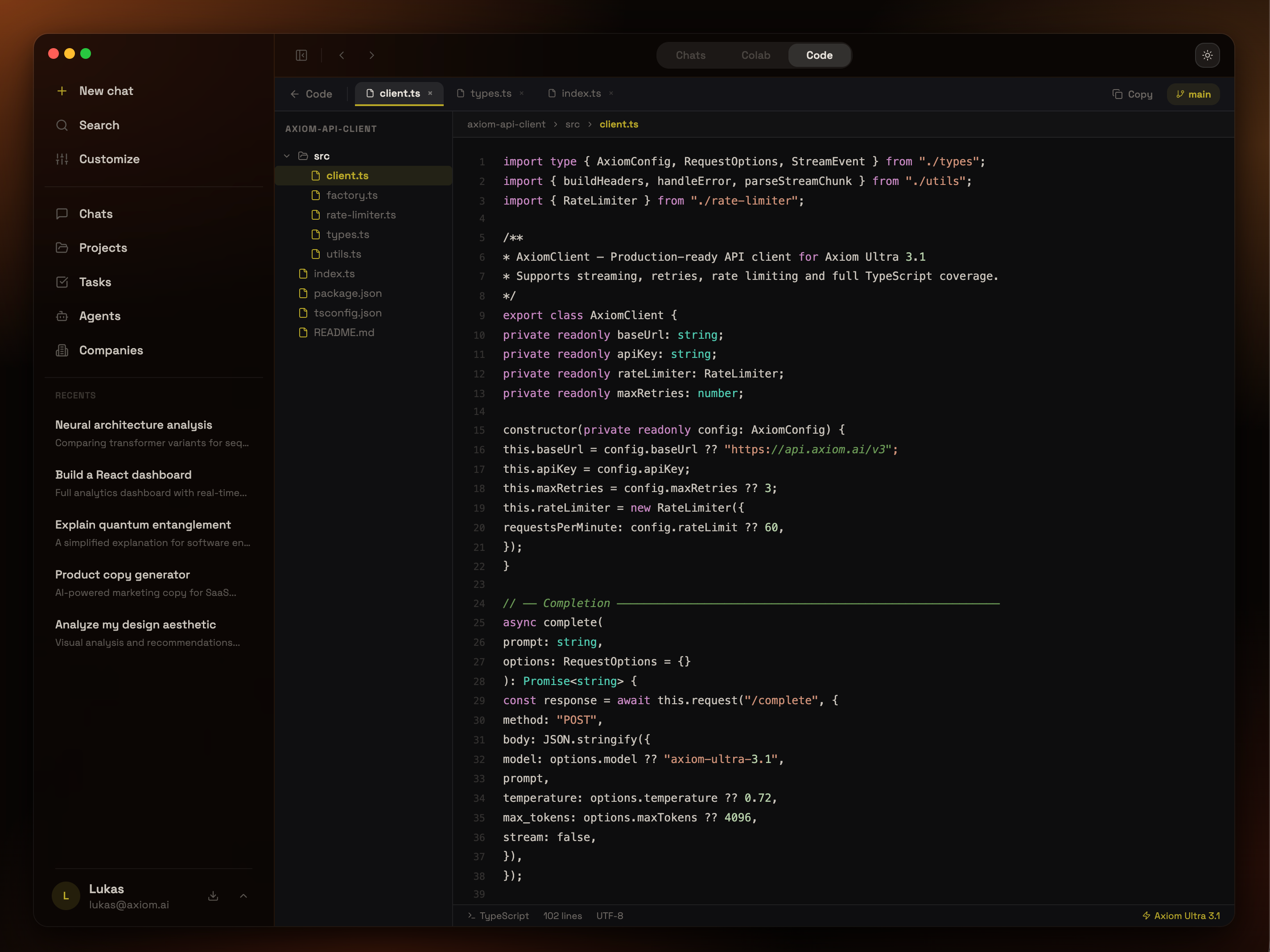 Minimal Desktop UI – Code with AI Agents