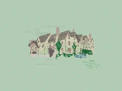 Deer Path Inn branding building chicago hand drawn hospitality hotel illustration inn