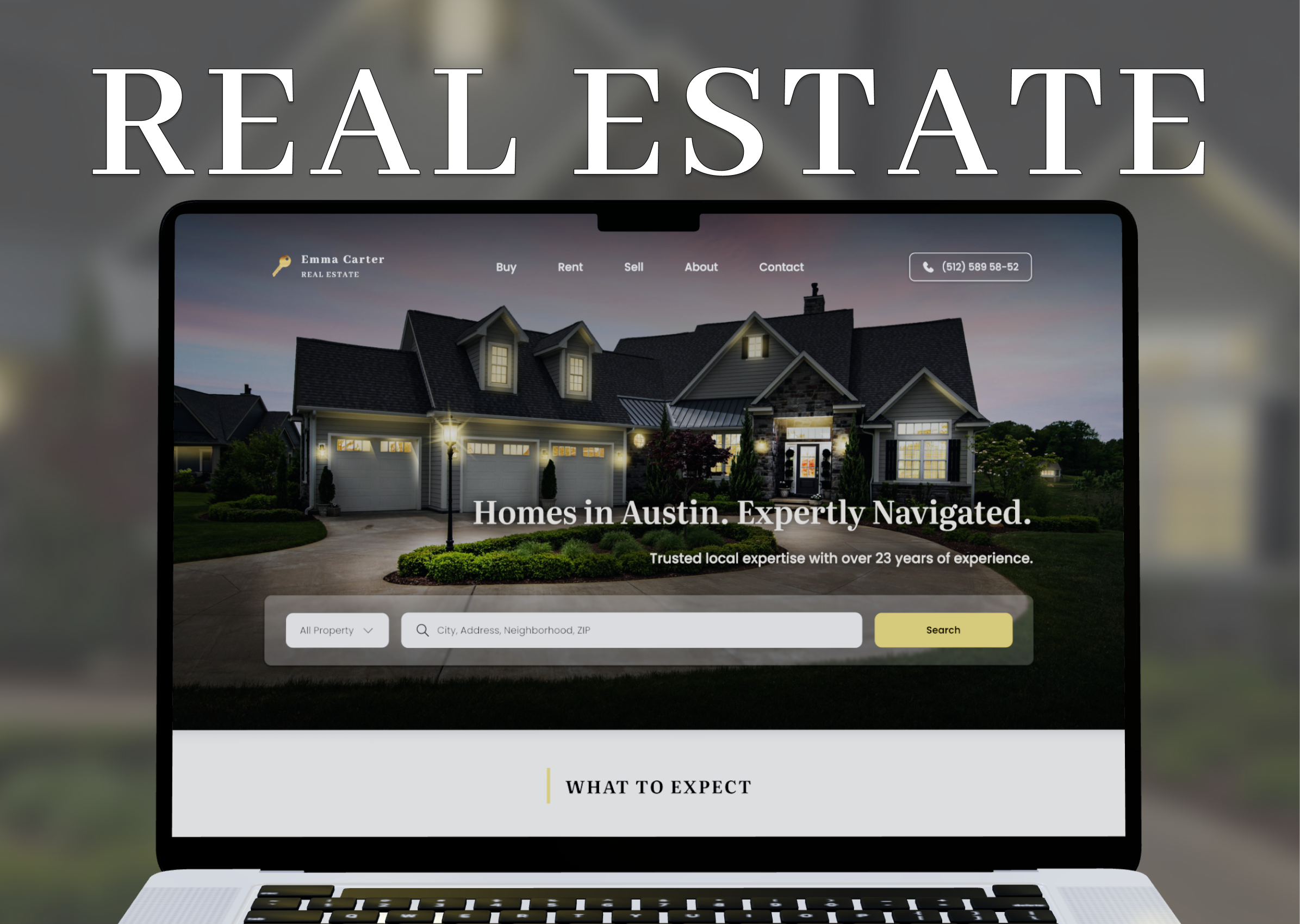 Emma Carter Real Estate Agent Website homelistings modernui productdesign propertysearch propertywebsite realestate realestatedesign realestateui realestatewebsite realtorwebsite ui uidesign uxdesign webdesign