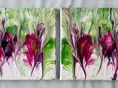 Two Canvases, One Technique - Stunning Diptych Acrylic Pour acrylic acrylic paint art branding design illustration paintings pouring tutorial