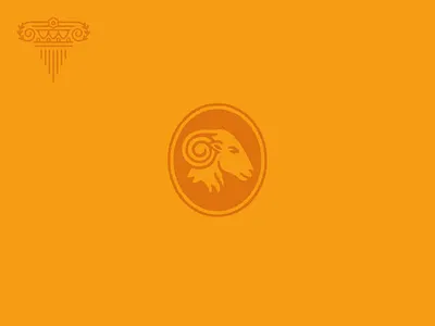 Ram Column branding classic column hospitality illustration logo ram texture