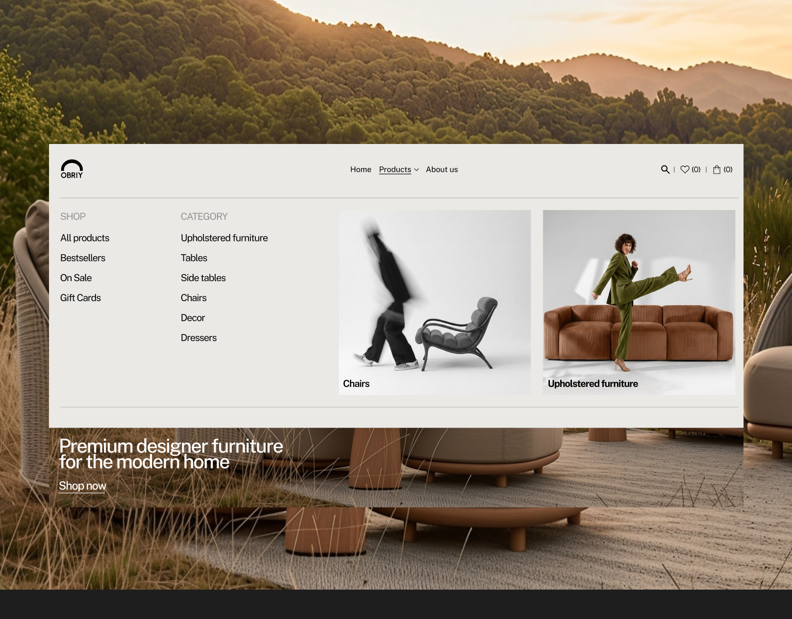OBRIY.GROUP| Furniture E-commerce Website design e commerce furniture shop ui web