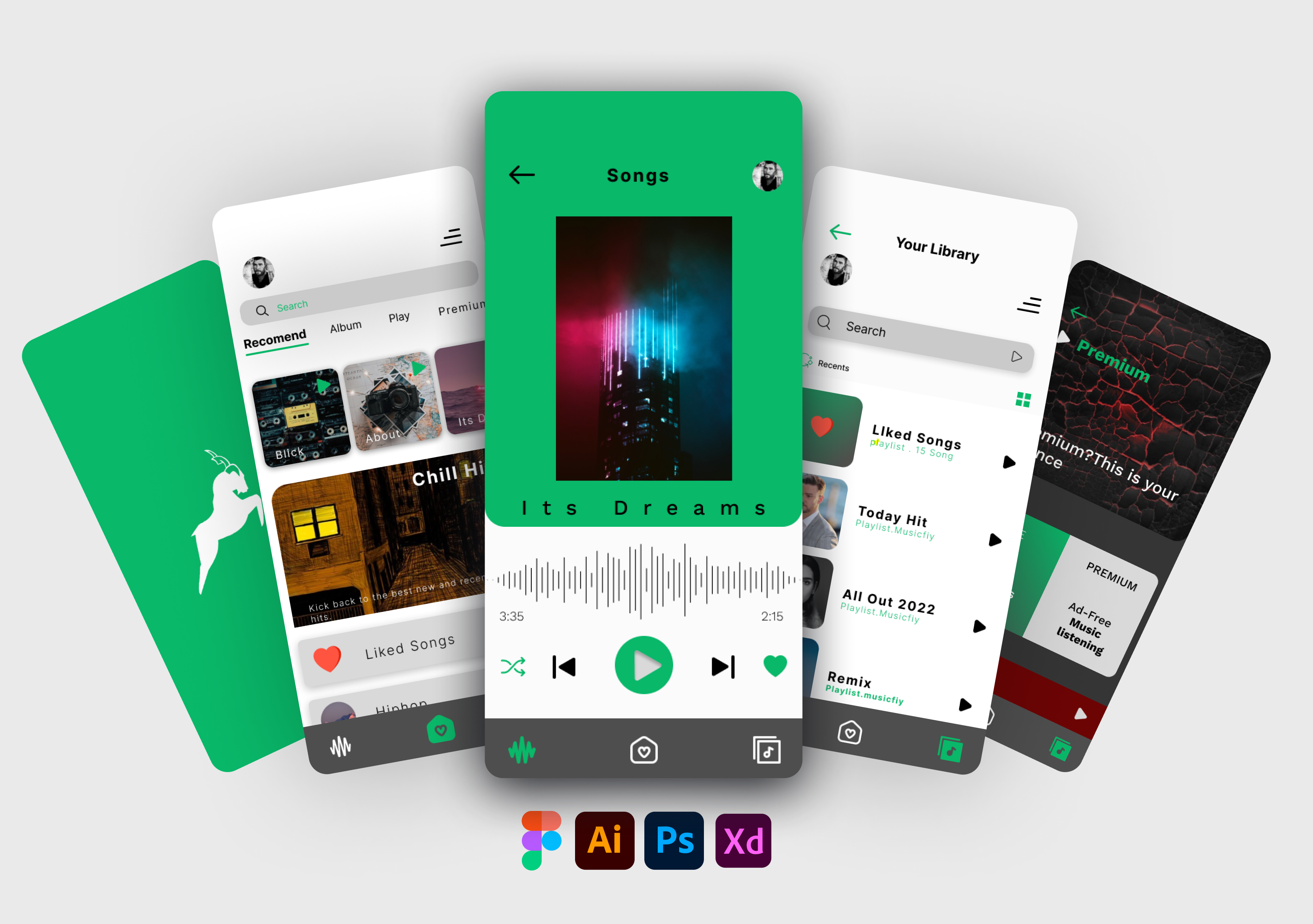 Example of Music App Design(prototype/User Resrech)