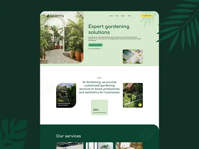 Gardening & Landscaping Website clean design figma gardening green landscaping local business nature ui design web design webflow