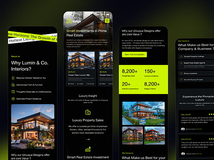 Responsive Real Estate Website UI | Mobile Version Website