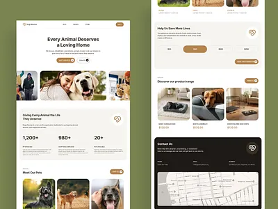 Animal Rescue Website – Pet Adoption Platform UI Design animal rescue animal shelter dog adoption landing page pet adoption pet care product design ui design ux design web design website design