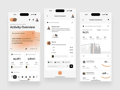 AI Assistant App – Automation & Analytics Dashboard UI ai ai app ai assistant ai assistant app analytics app automation business intelligence design ios productivity saas startup ui web workflow