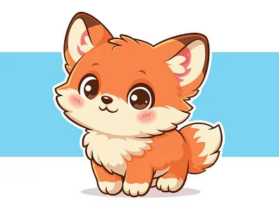 Cute Baby Fox Vector Illustration animal baby beehaya cartoon character chibi cute fox illustration kawaii kid illustration mascot vector