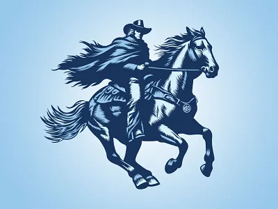 Cowboy Illustration adobe illustrator branding environmental graphics graphic art graphic design illustration logo logo design sports design sports graphics vector art vector illustration