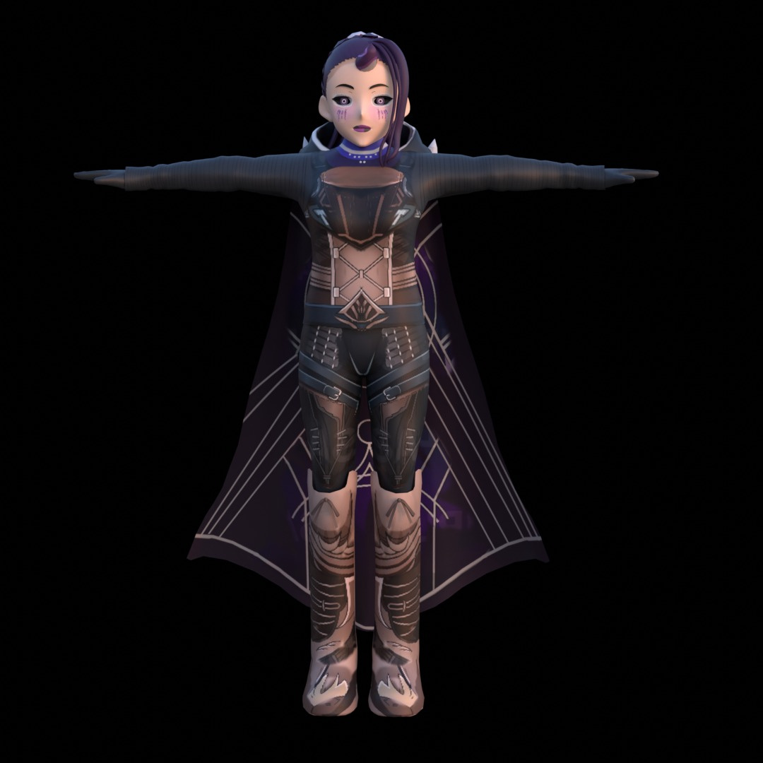 Armor Girl for VRChat 3d 3d model animation anime anime girl armor girl blender cartoon design graphic design rig vrchat vtuber